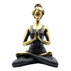 Mindful Yoga Lady Statue Bronze Black