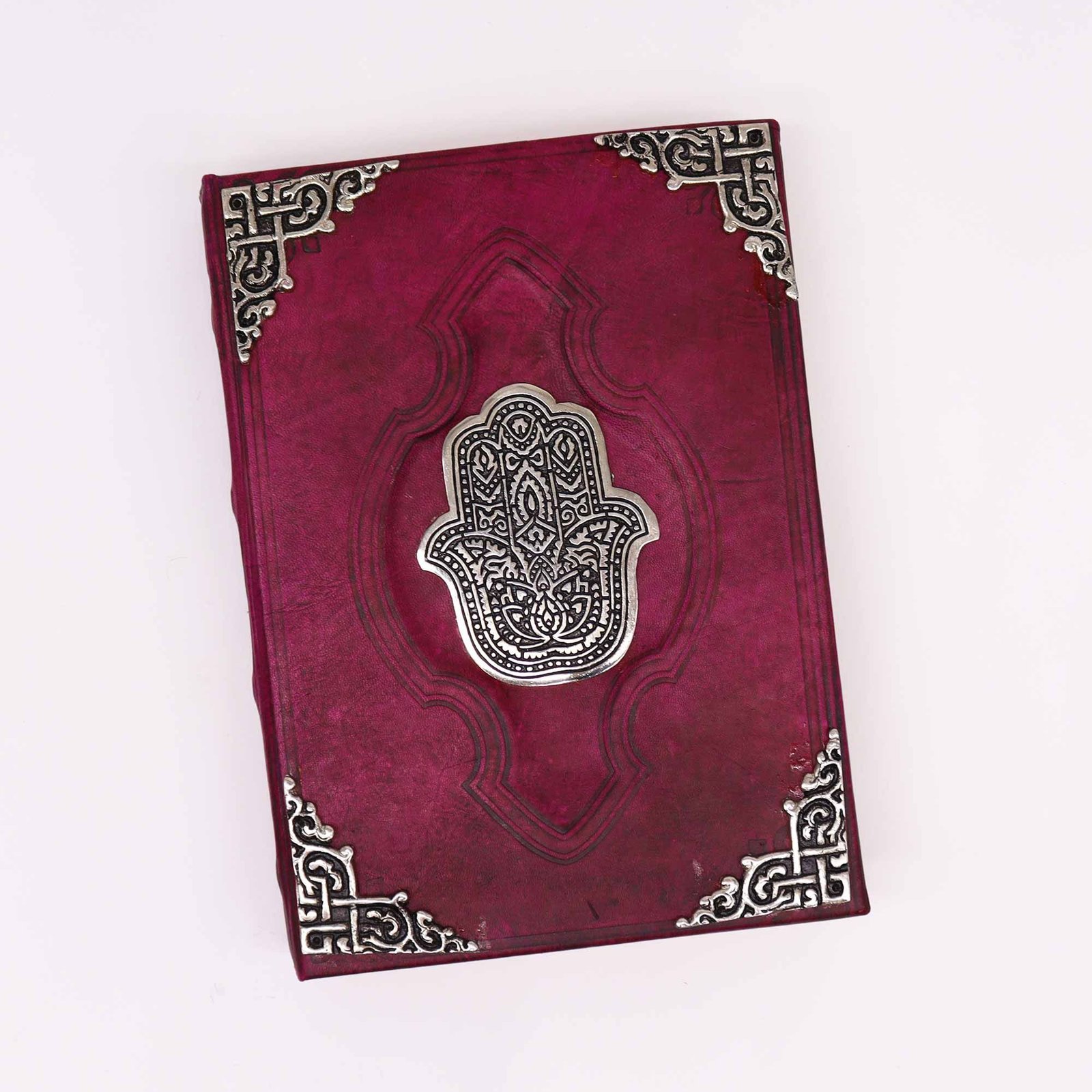protective hamsa red leather deckle-edge journal Protective Hamsa Red Leather Deckle-Edge Journal - Image 2