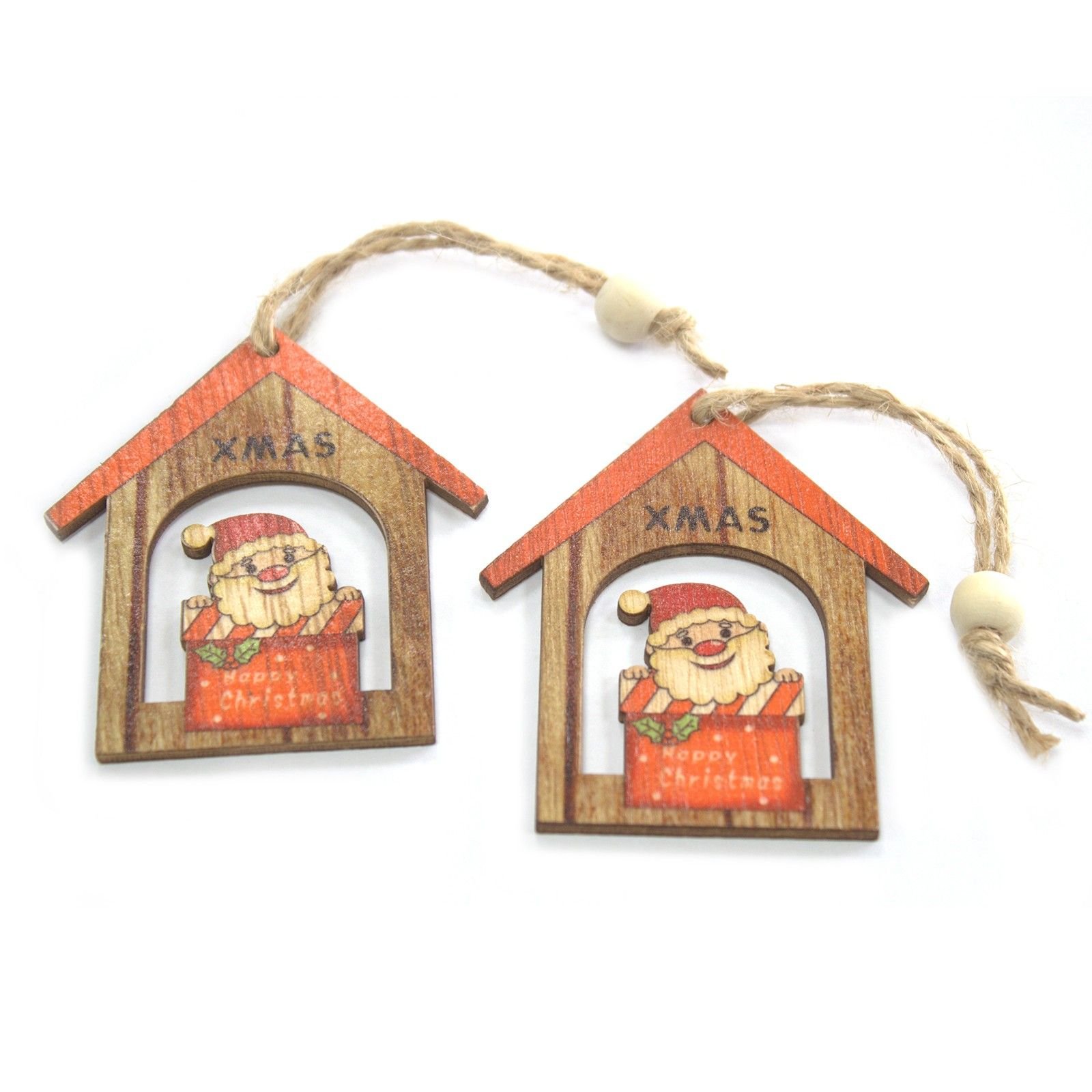 joyful noel wooden ornaments santa with gift Joyful Noel Wooden Ornaments Santa With Gift - Image 5