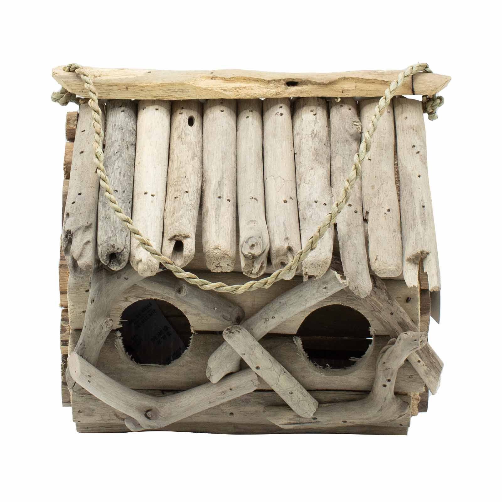 rustic retreat driftwood double birdhouse Rustic Retreat Driftwood Double Birdhouse