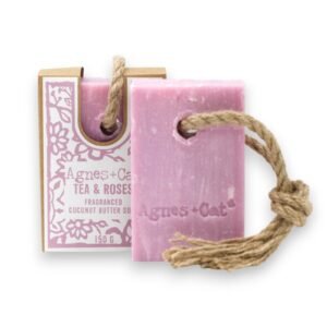 Romantic Cleansing Soap on a Rope Tea & Roses