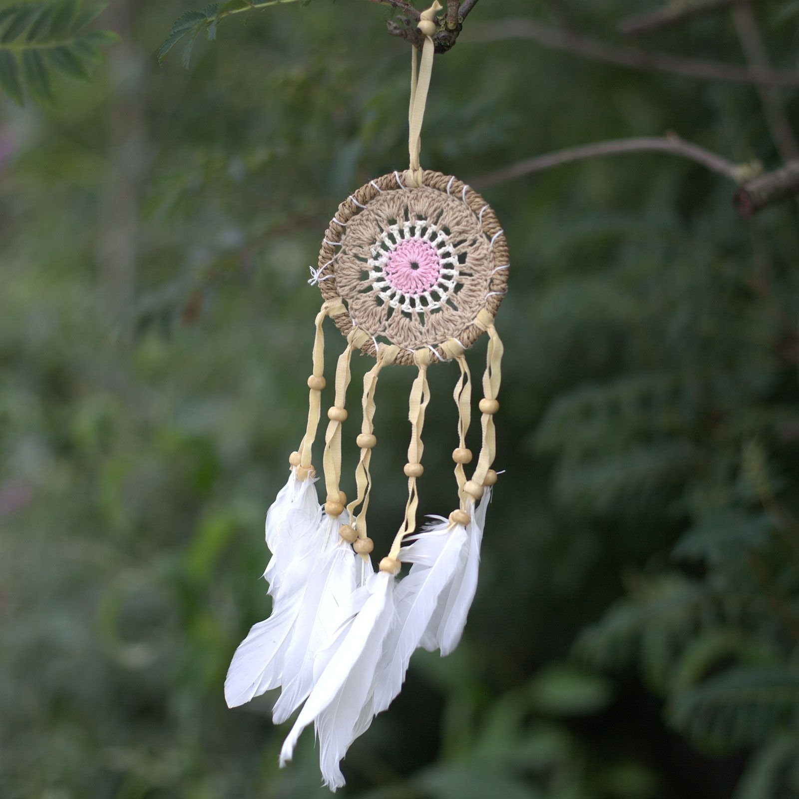 sweet dreams pastel pink macramé dreamcatcher Sweet Dreams Pastel Pink Macramé Dreamcatcher