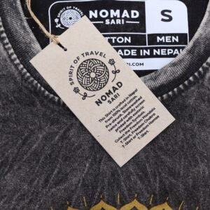 Centered Mandala Stonewashed Cotton T-Shirt Dark Grey