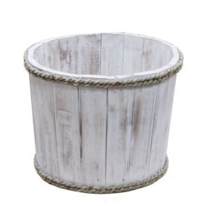 Coastal Accent Storage Tub Whitewashed Small