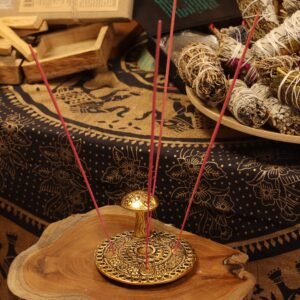 Mystic Woodland Mushroom Incense Plate Brass