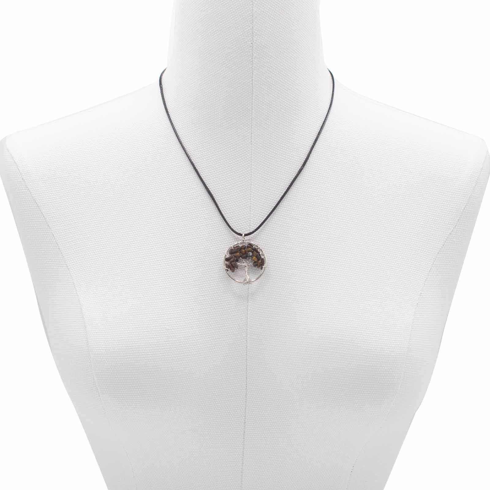 grounding strength tree of life tiger eye pendant Grounding Strength Tree of Life Tiger Eye Pendant - Image 2