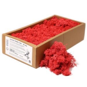 Bold Flame Reindeer Moss Decor Fire Red