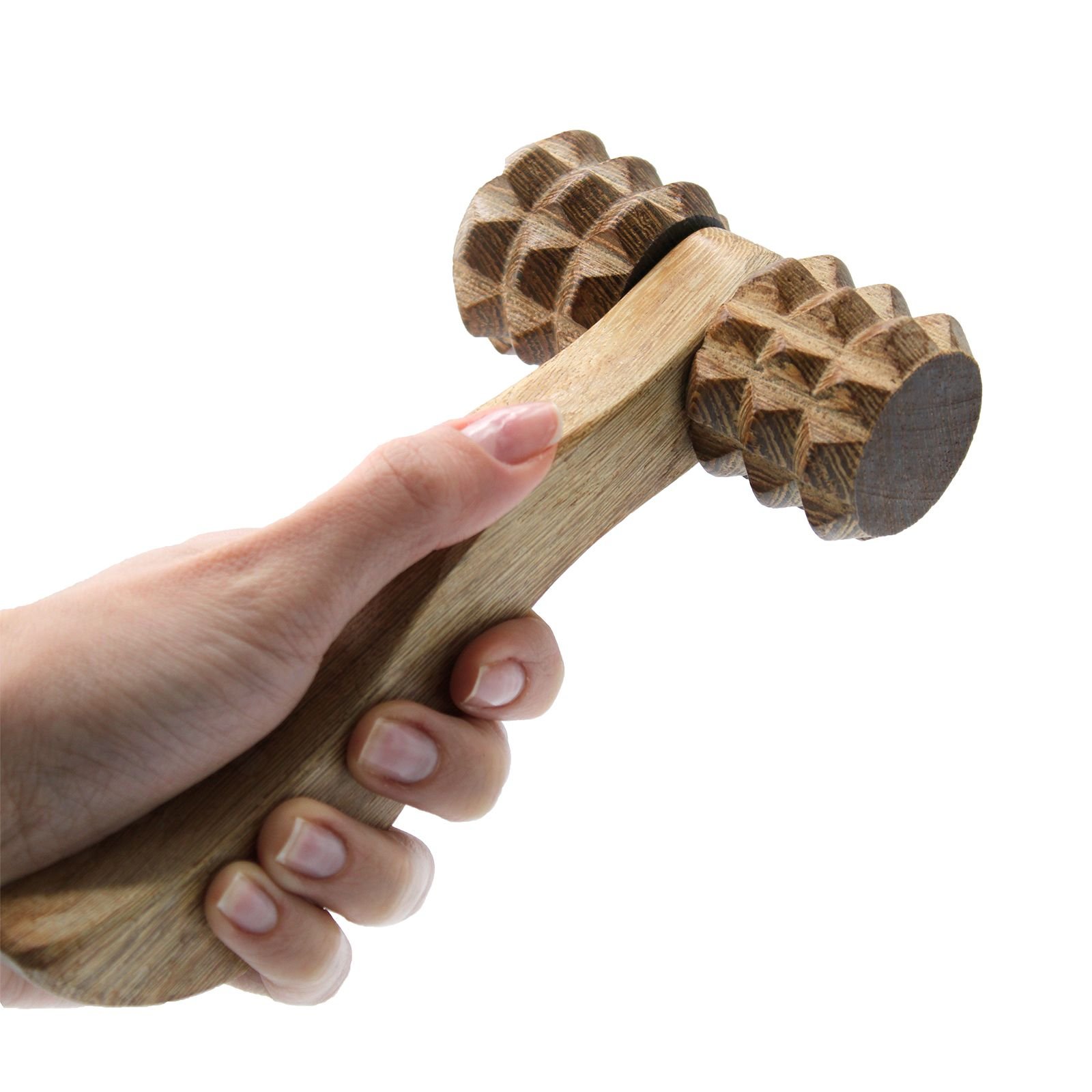 deep relief ribbed wooden hand roller Deep Relief Ribbed Wooden Hand Roller - Image 4
