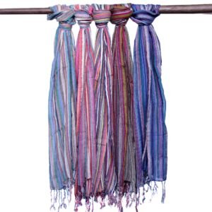 Boho Harmony Cotton Scarf in Purple Tones
