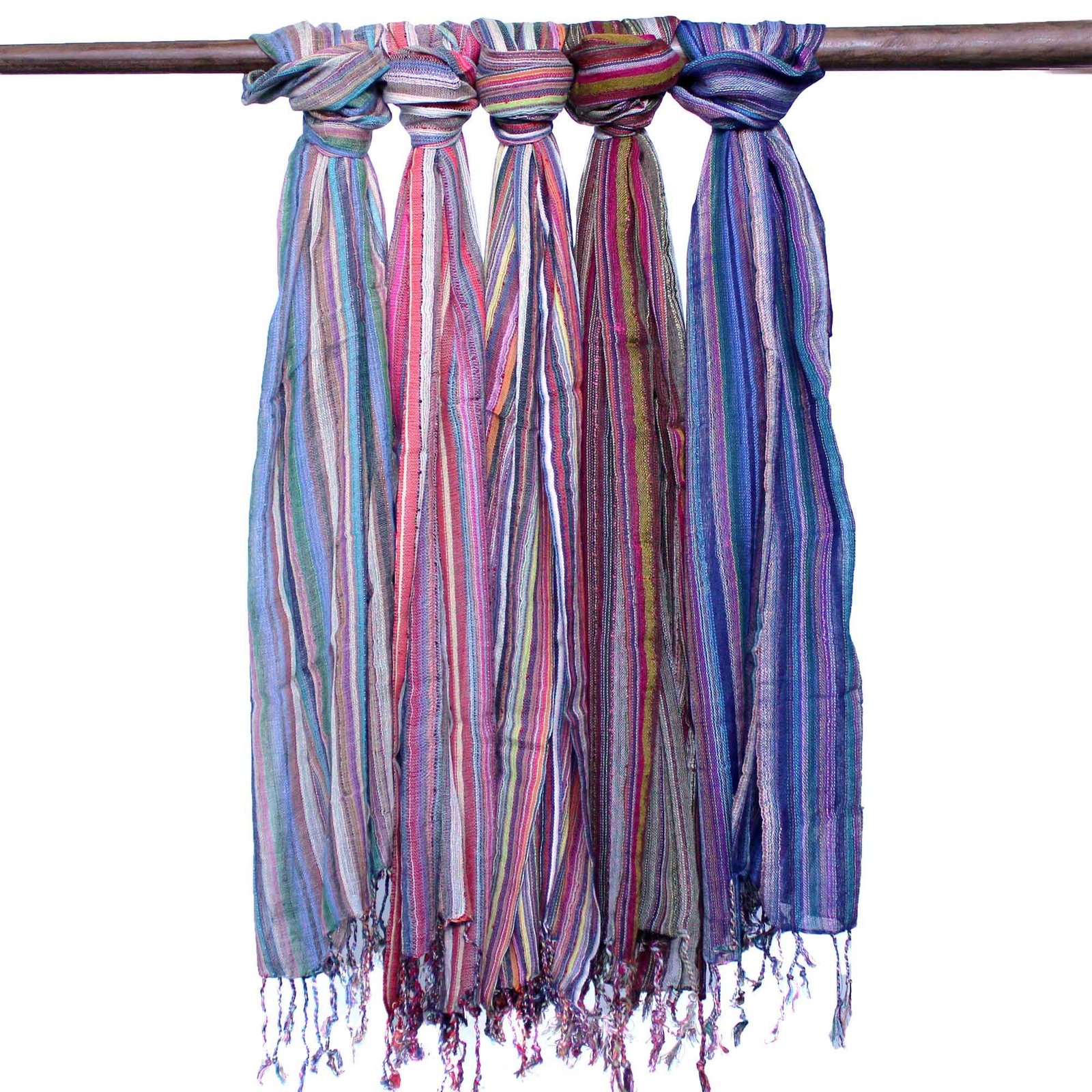 Boho fialový bavlnený šál 50x180 cm Boho bavlnený šál Harmónia v fialových tónoch