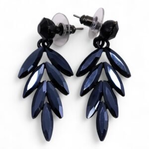 Transformative Elegance Long Drop Earrings Black