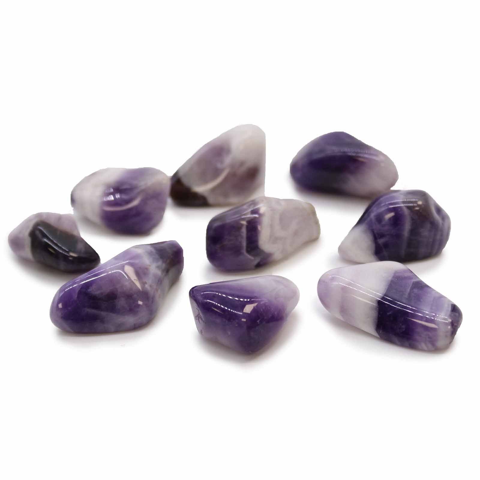 premium serenity tumbled stones banded amethyst Premium Serenity Tumbled Stones Banded Amethyst
