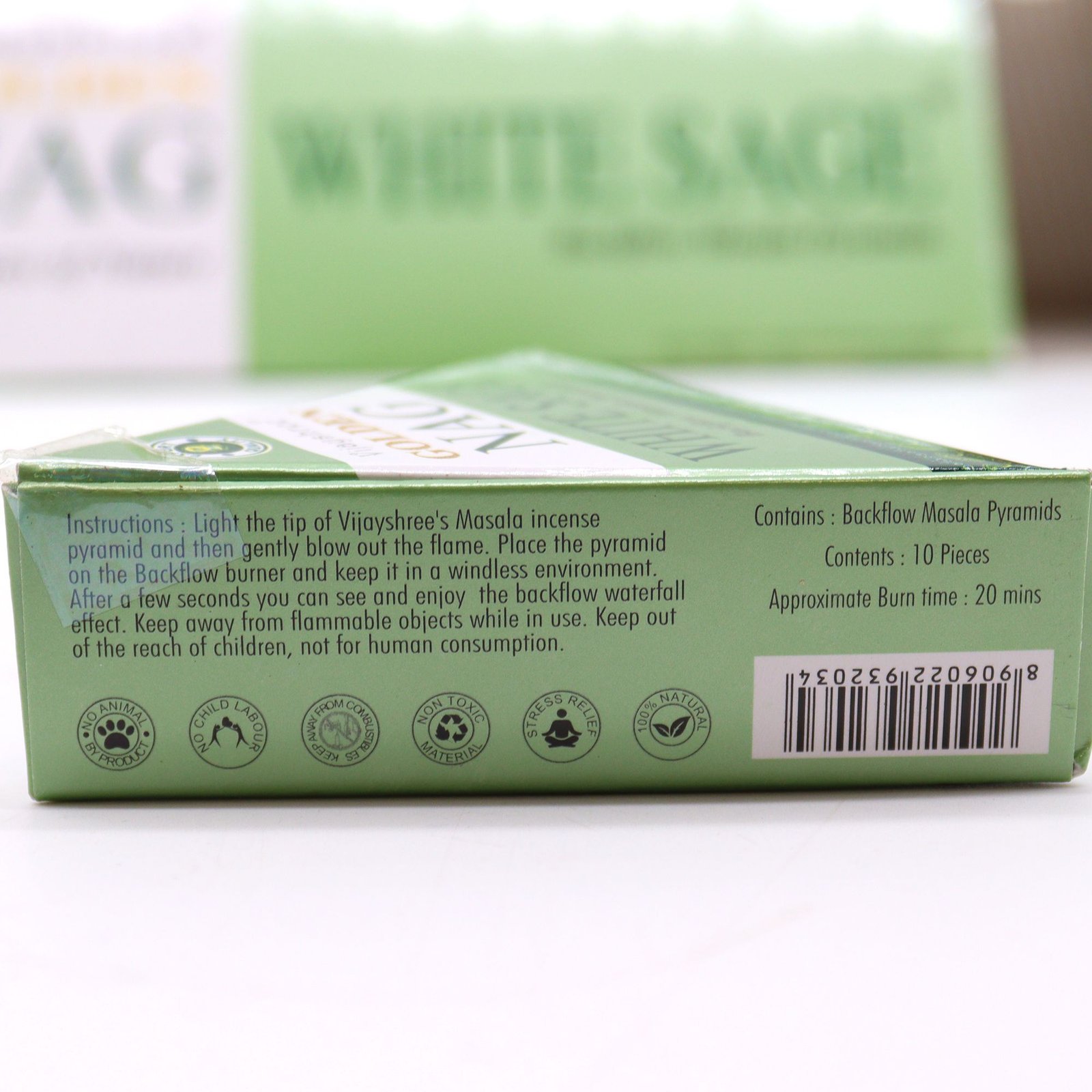 purifying backflow incense cones golden nag white sage Purifying Backflow Incense Cones Golden Nag White Sage - Image 4