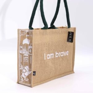 Courage-Inspiring Eco Jute Tote Bag I Am Brave