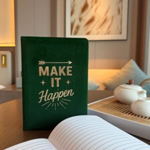 Focused Intentions Velvet Notebook Dark Green