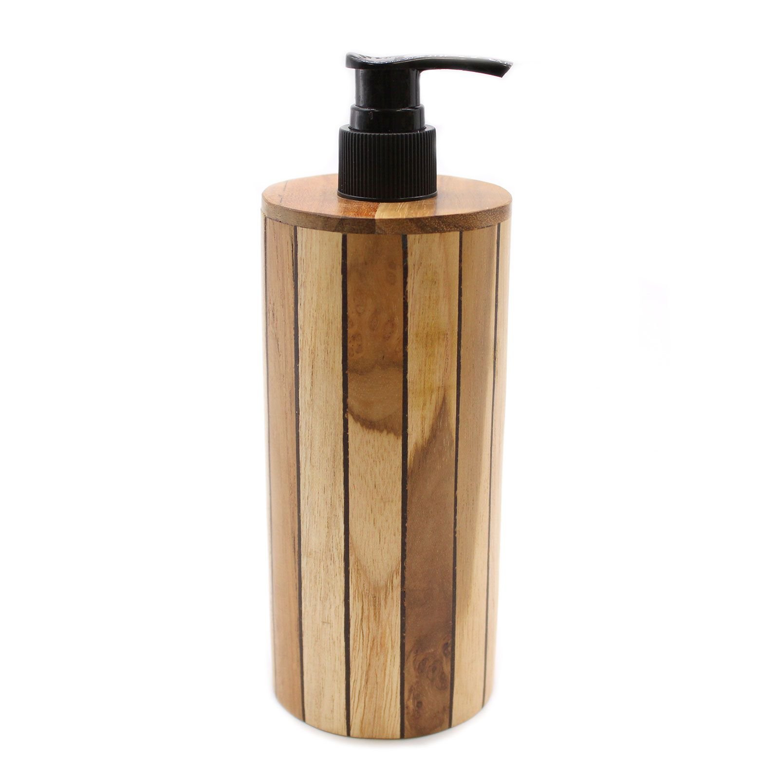 elegant bathroom soap dispenser round teakwood Elegant Bathroom Soap Dispenser Round Teakwood - Image 3