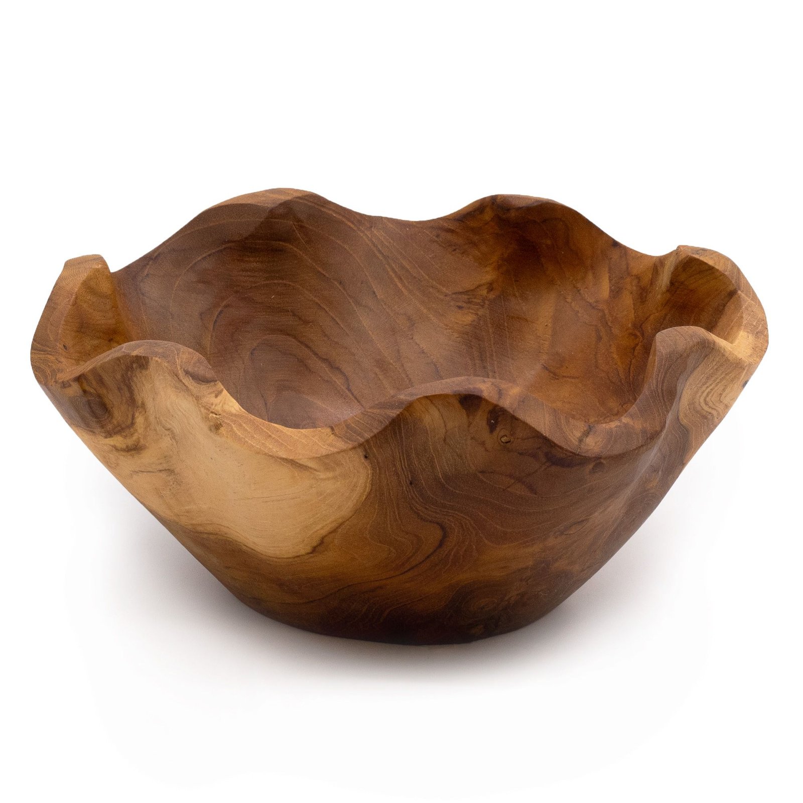 elevated teak pedestal fruit bowl medium Elevated Teak Pedestal Fruit Bowl Medium - Image 2