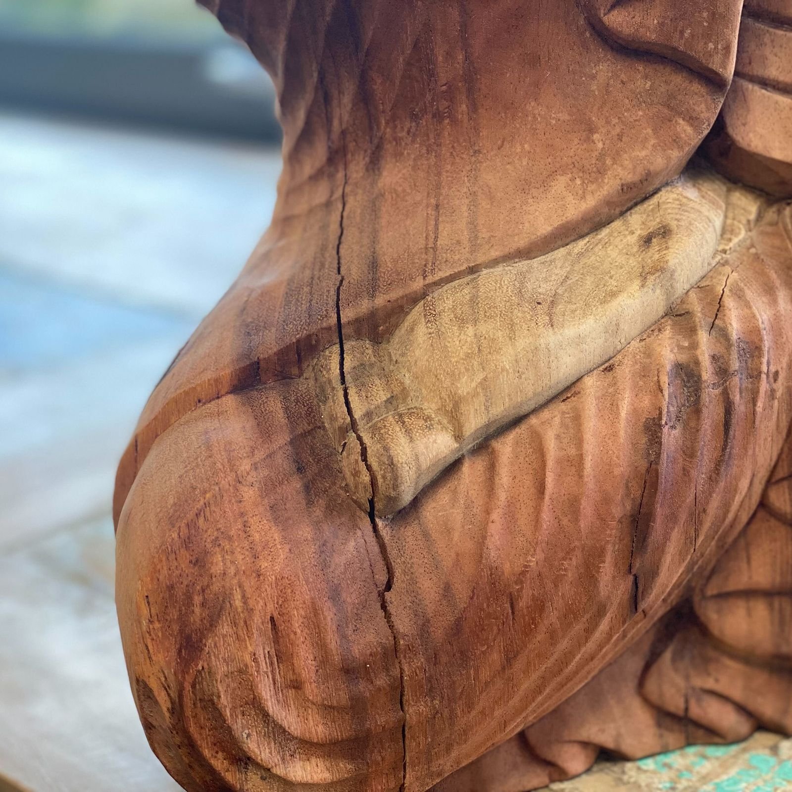 Učiaca Buddha socha suar drevo 60cm Učiaca Buddha socha z dreva suar 60cm – Obrázok 7
