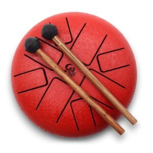 Deep Calm Steel Tongue Drum Red Om