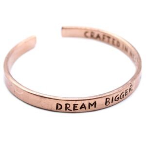 Motivational Cuff Bracelet Adjustable Warm Copper