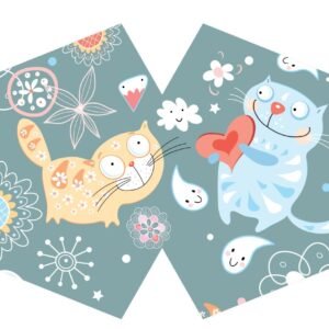 Playful Kids Face Mask Happy Cats
