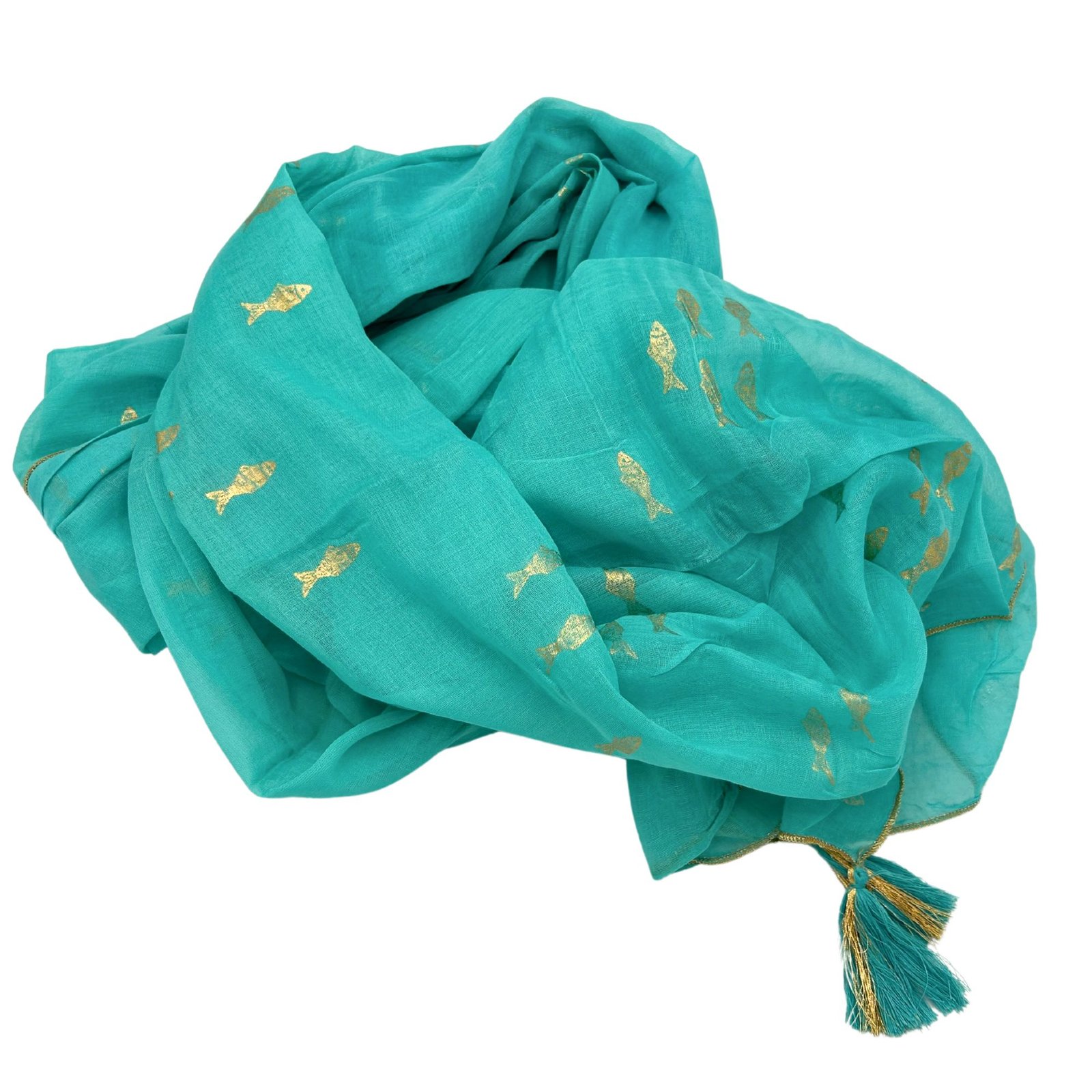 ocean-inspired pario turquoise gold fish design Ocean-Inspired Pario Turquoise Gold Fish Design