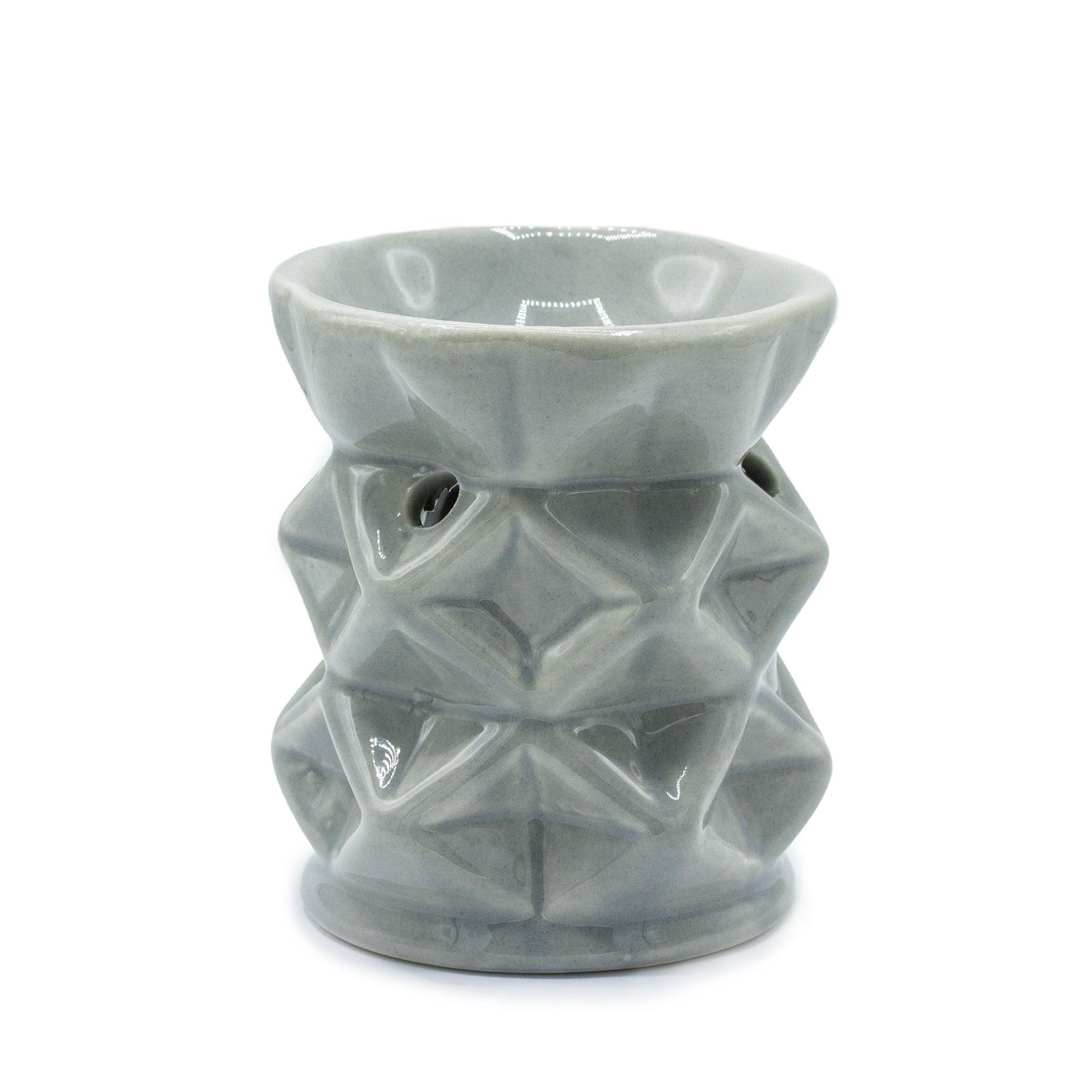 balanced aura geometric ceramic oil burner grey Balanced Aura Geometric Ceramic Oil Burner Grey