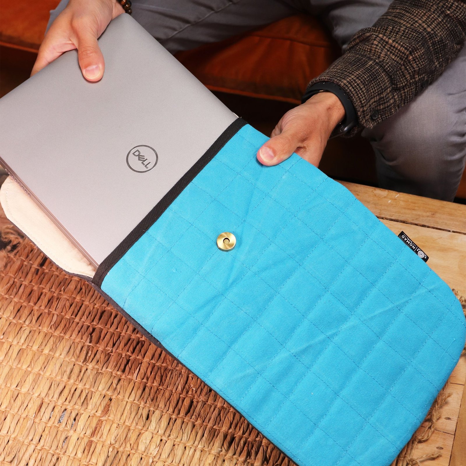 Žlté bavlnené polstrované puzdro na laptop 13 Žiarivé ochranné puzdro na laptop žltá bavlna – Obrázok 8