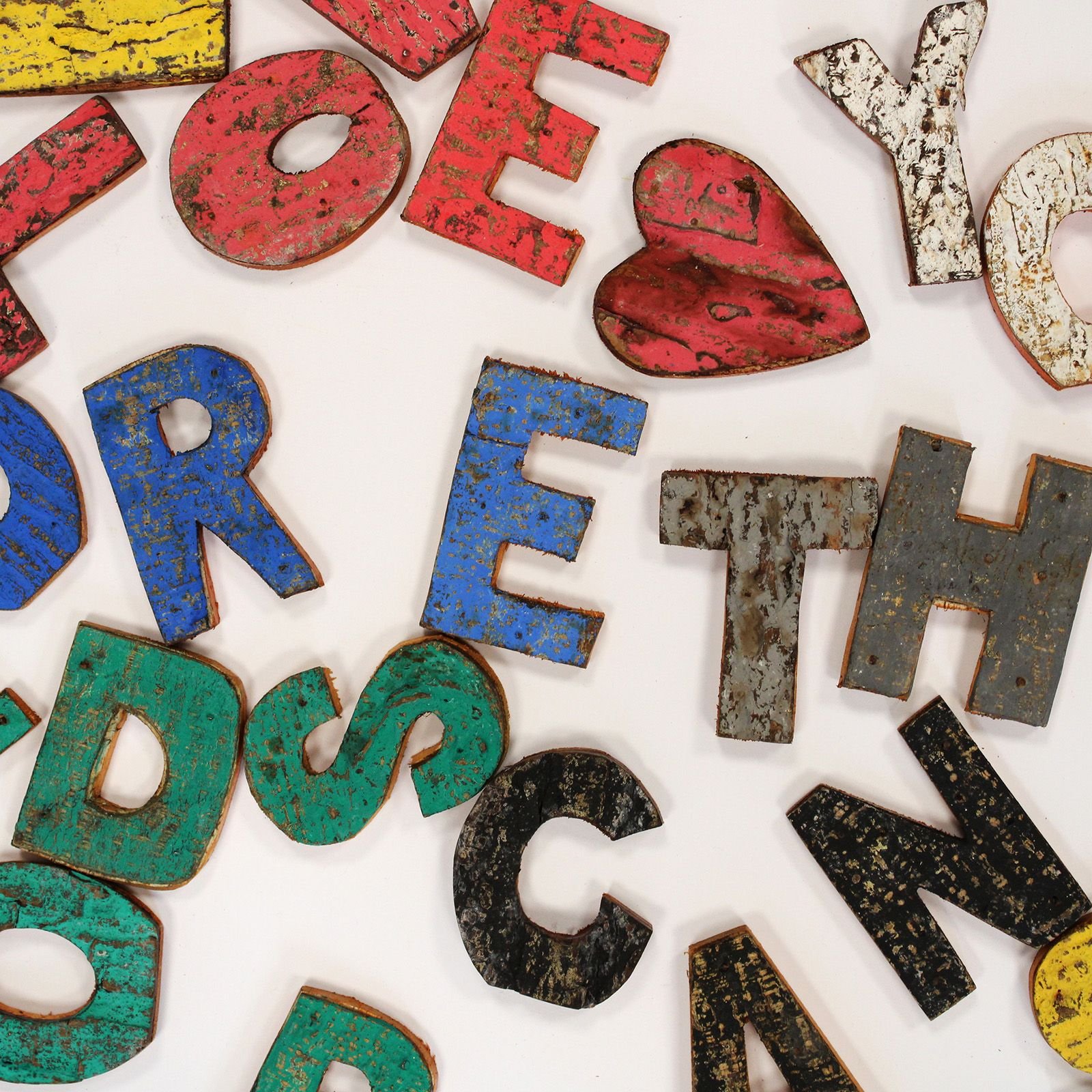 heartfelt wall art rustic bark letter set Heartfelt Wall Art Rustic Bark Letter Set