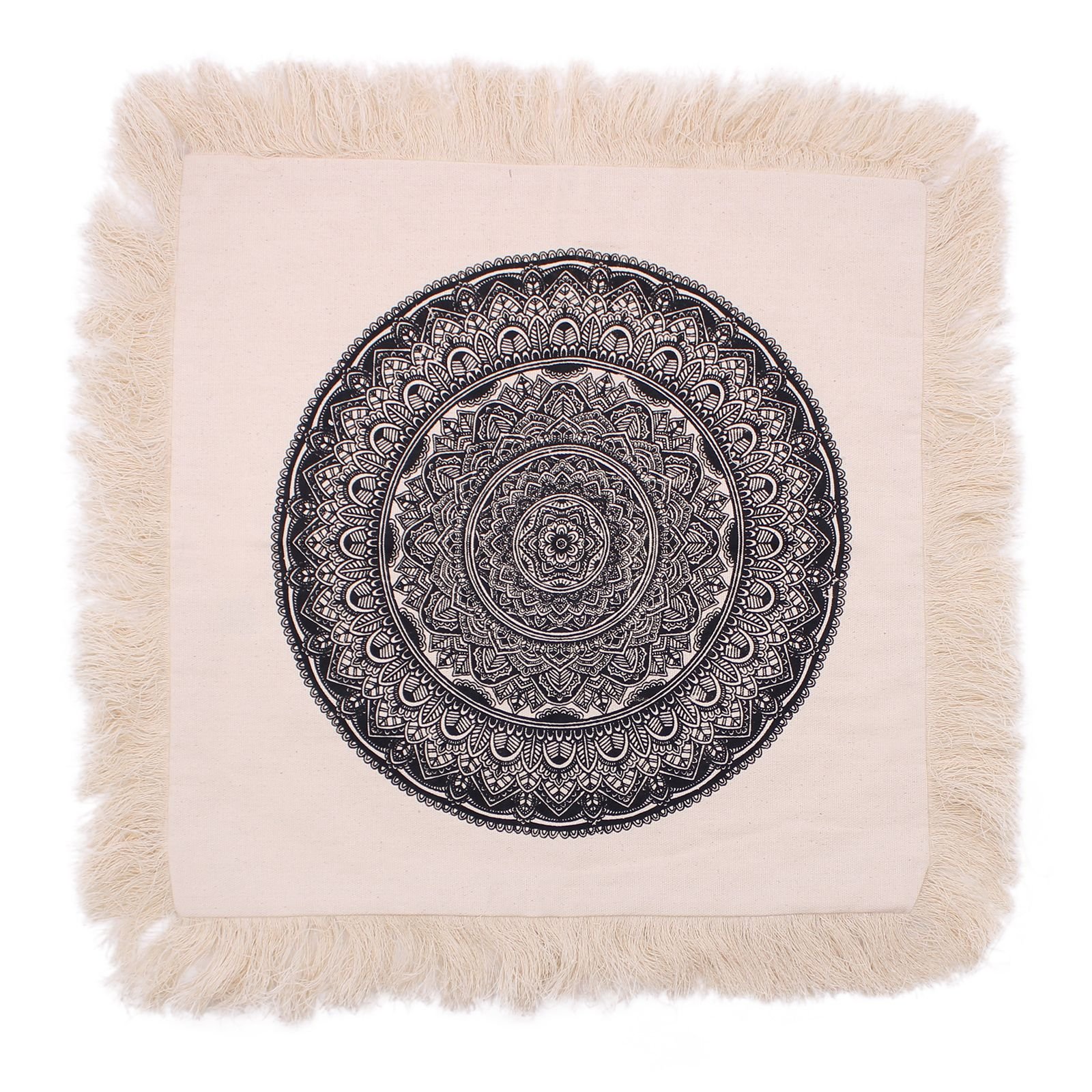calming mandala cushion traditional black 45x45 Calming Mandala Cushion Traditional Black 45x45