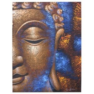 Radiant Buddha Canvas Wall Art Copper Face