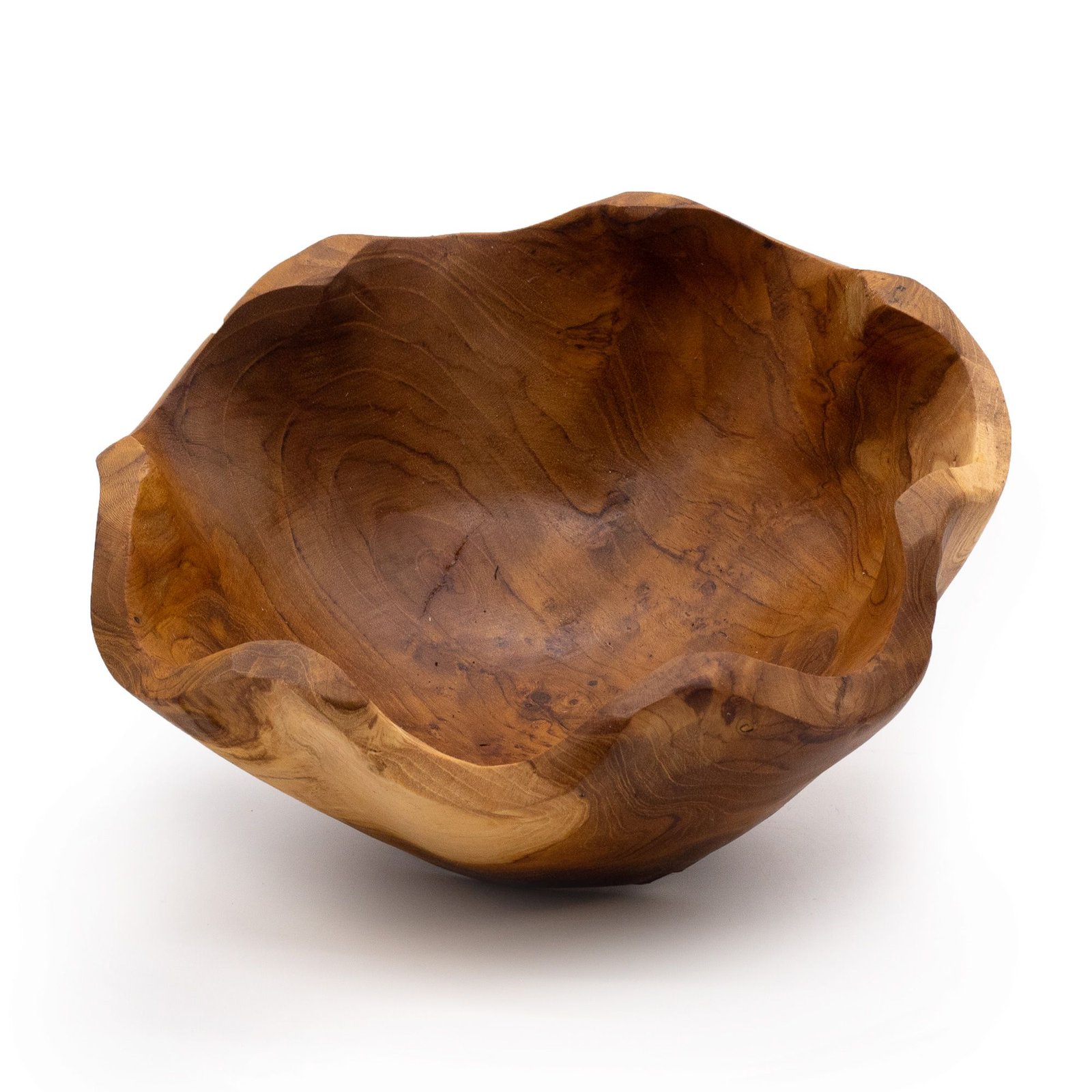 elevated teak pedestal fruit bowl medium Elevated Teak Pedestal Fruit Bowl Medium - Image 3