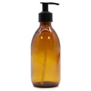 Refillable Amber Glass Pump Bottle 300ml