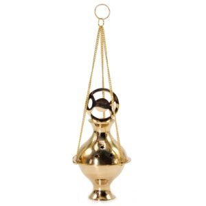 Lunar Hanging Brass Incense Burner Triple Moon
