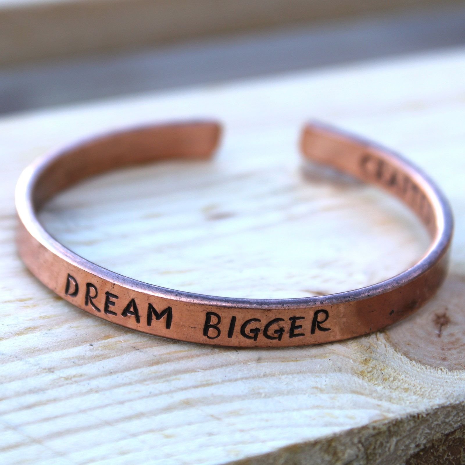 motivational cuff bracelet adjustable warm copper Motivational Cuff Bracelet Adjustable Warm Copper - Image 3
