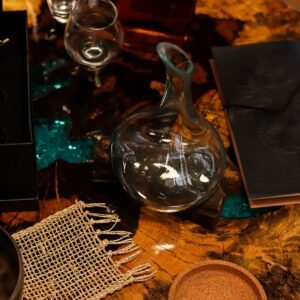 Organic Elegance Mini Glass Wood Decanter