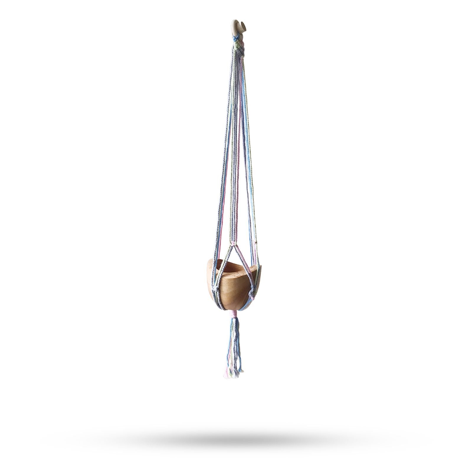 soft pastel hanging plant holder bathroom macramé Soft Pastel Hanging Plant Holder Bathroom Macramé