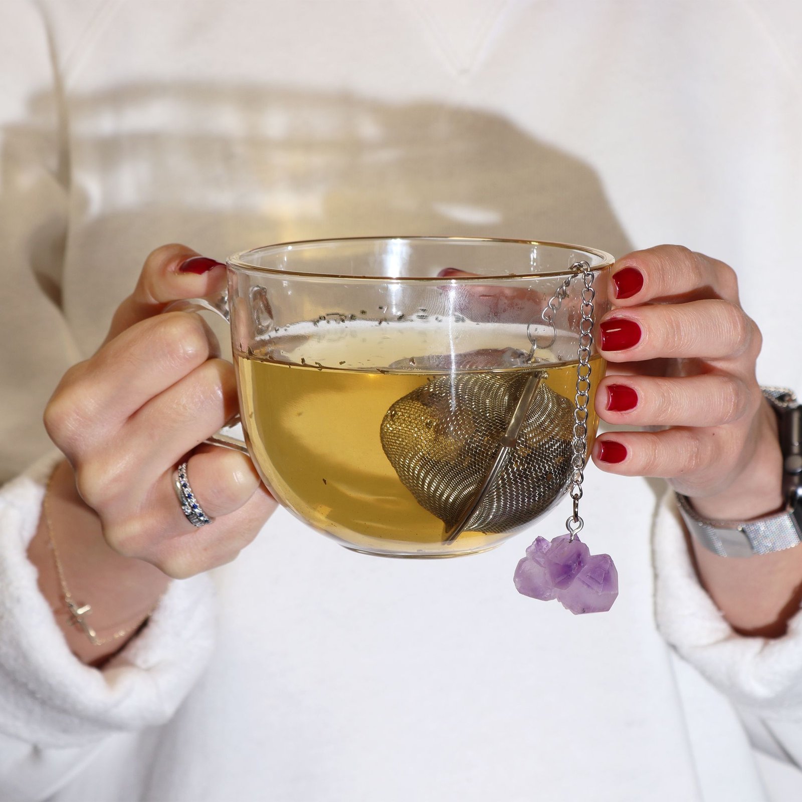 calming ritual tea strainer aquamarine crystal Calming Ritual Tea Strainer Aquamarine Crystal - Image 8