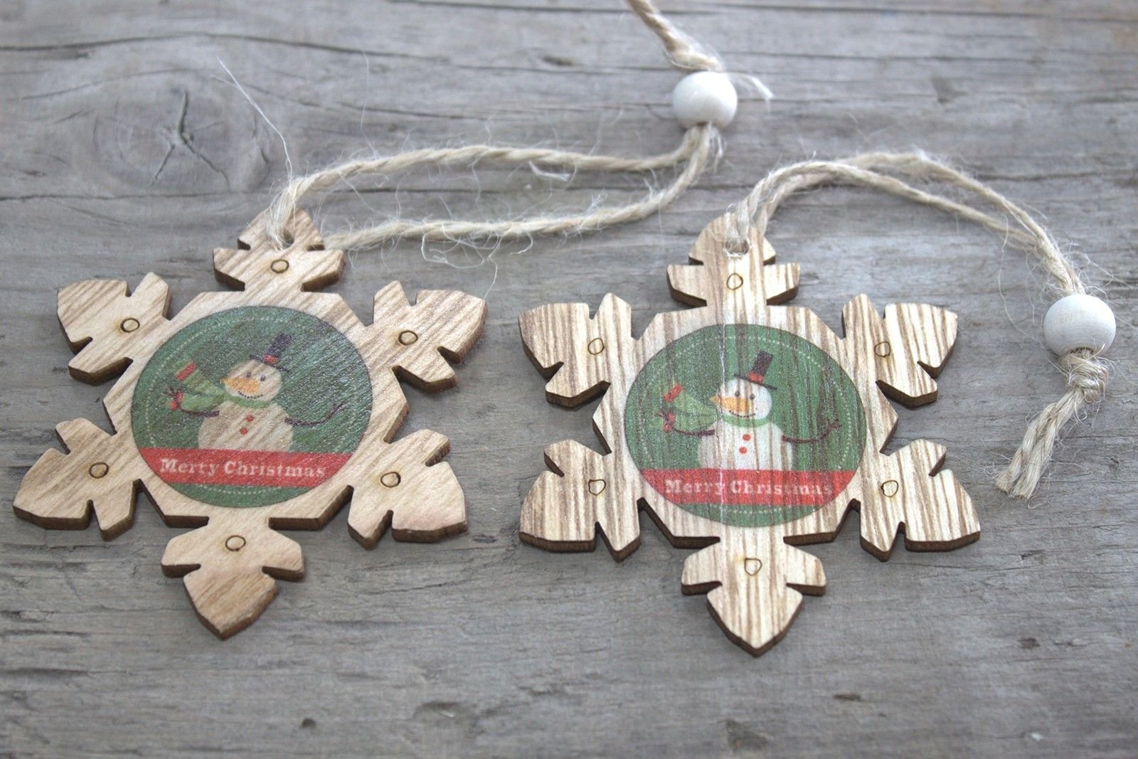 festive harmony wooden ornaments snowflake snowman Festive Harmony Wooden Ornaments Snowflake Snowman - Image 3