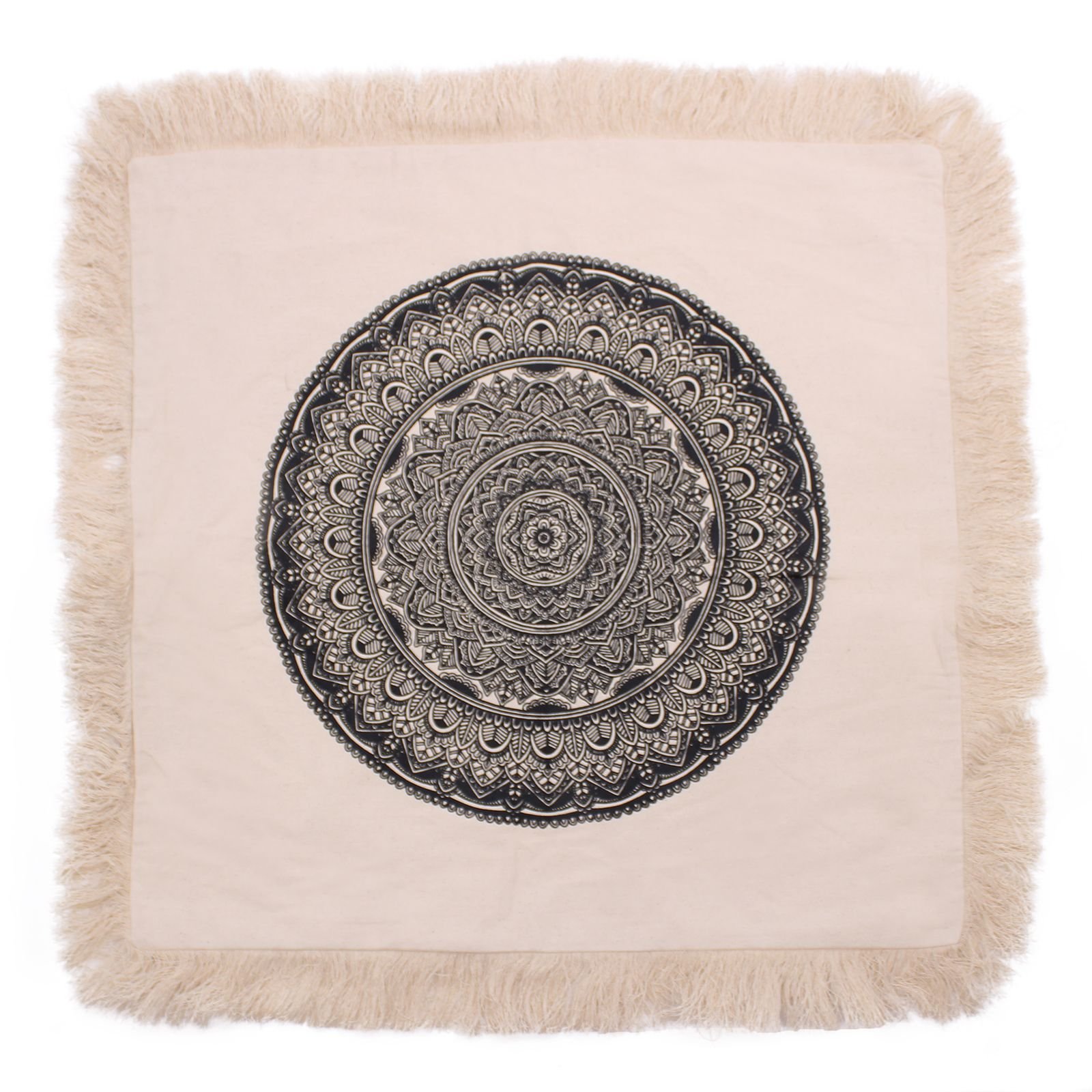meditation support cushion traditional mandala black Meditation Support Cushion Traditional Mandala Black