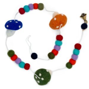 Playful Felt Wall Hanging Colourful Mushrooms