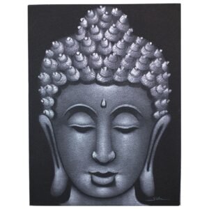 Serene Buddha Canvas Art Grey Sand