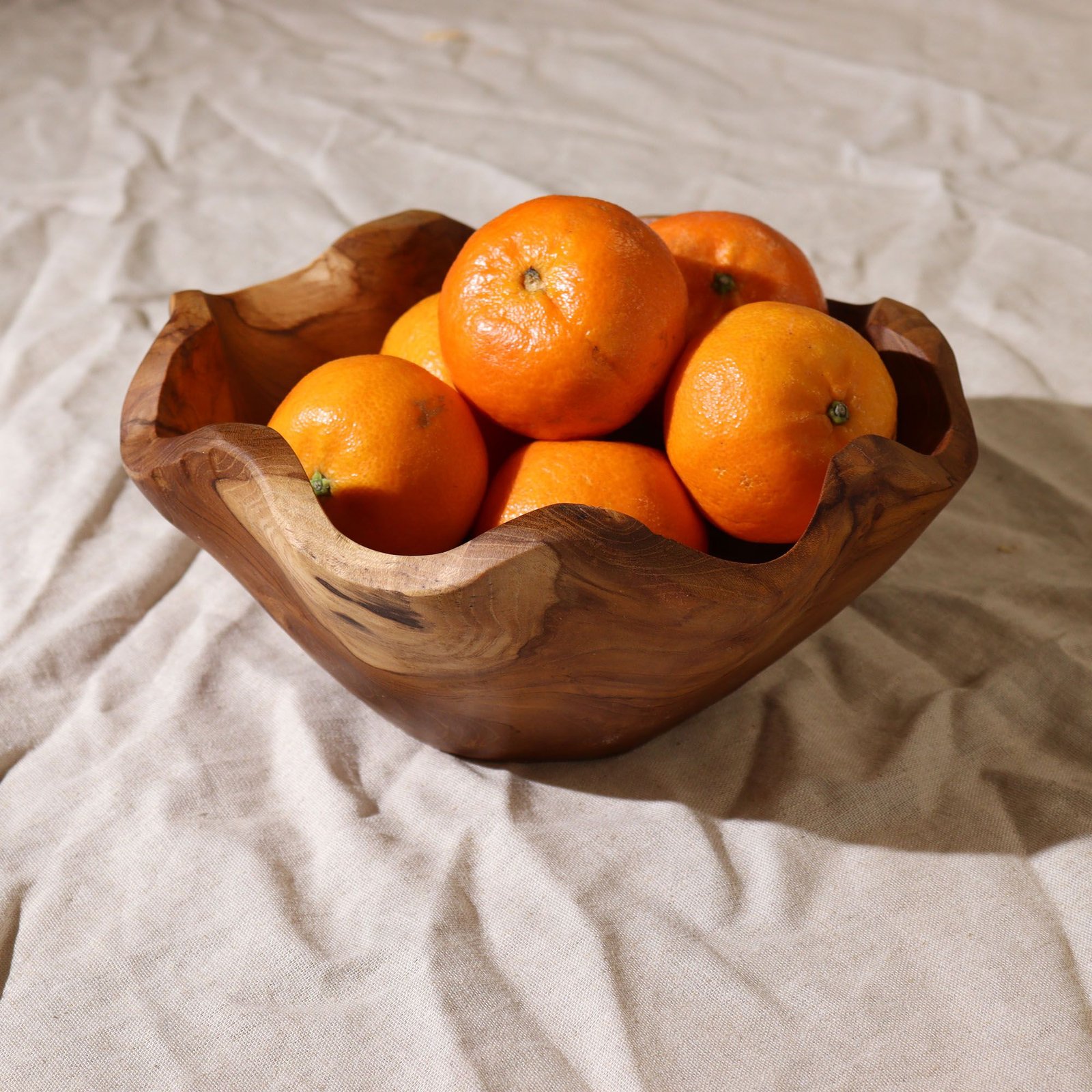elevated teak pedestal fruit bowl medium Elevated Teak Pedestal Fruit Bowl Medium