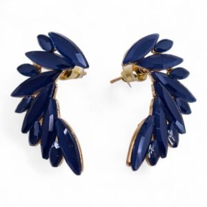Uplifting Angel Wing Earrings Royal Blue Glass