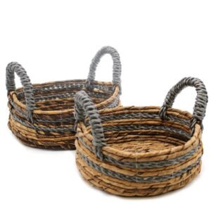 Calming Storage Baskets Banana Leaf Raffia Duo