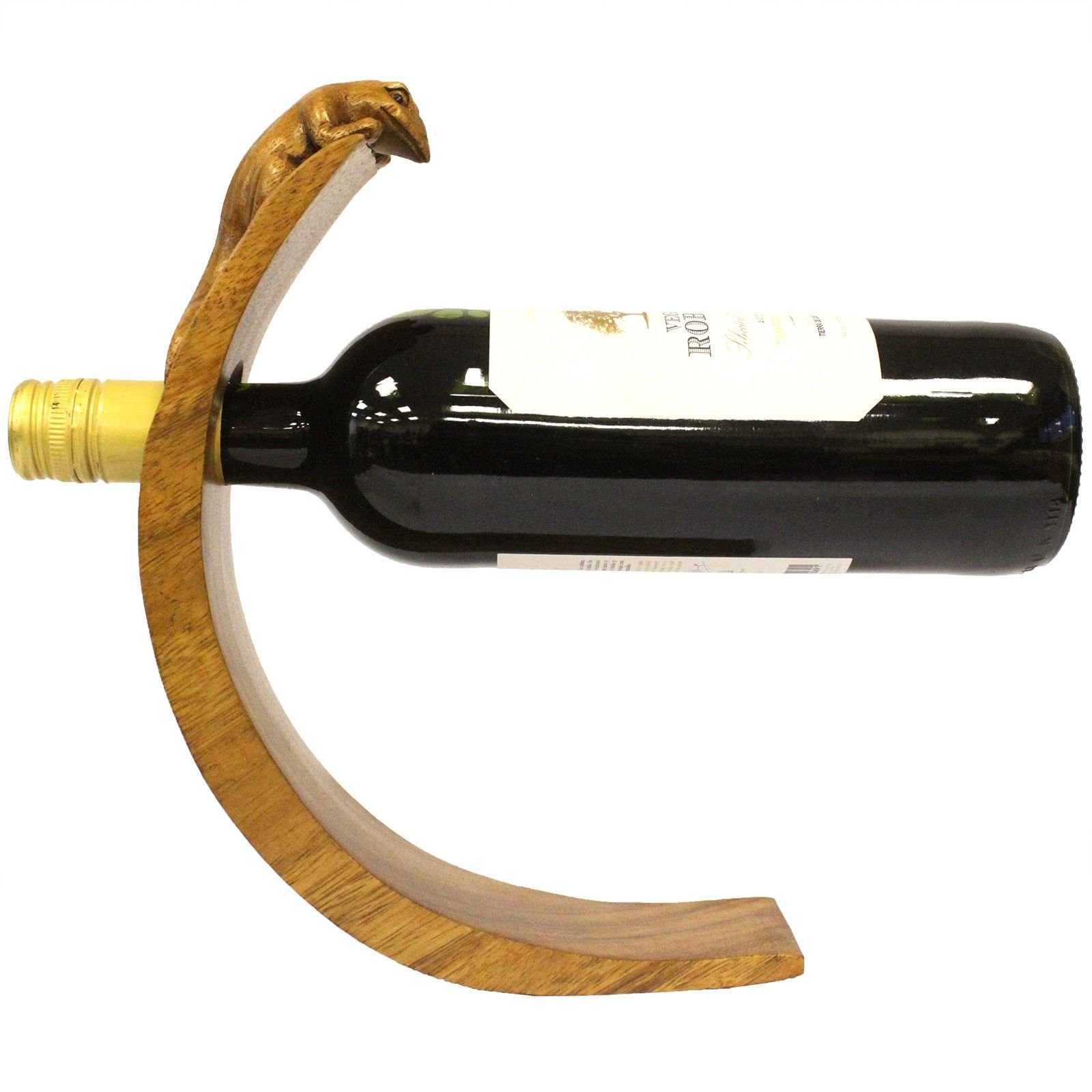 exotic balancing wine holder suar wood gecko Exotic Balancing Wine Holder Suar Wood Gecko - Image 4