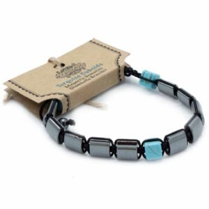 Soothing Protection Shamballa Bracelet Hematite Turquoise