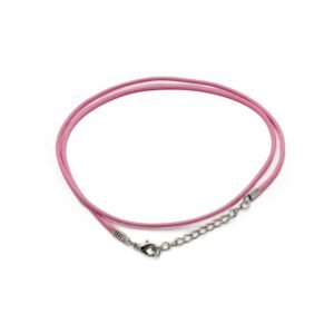 Delicate Charm Pendant Cord Soft Pink