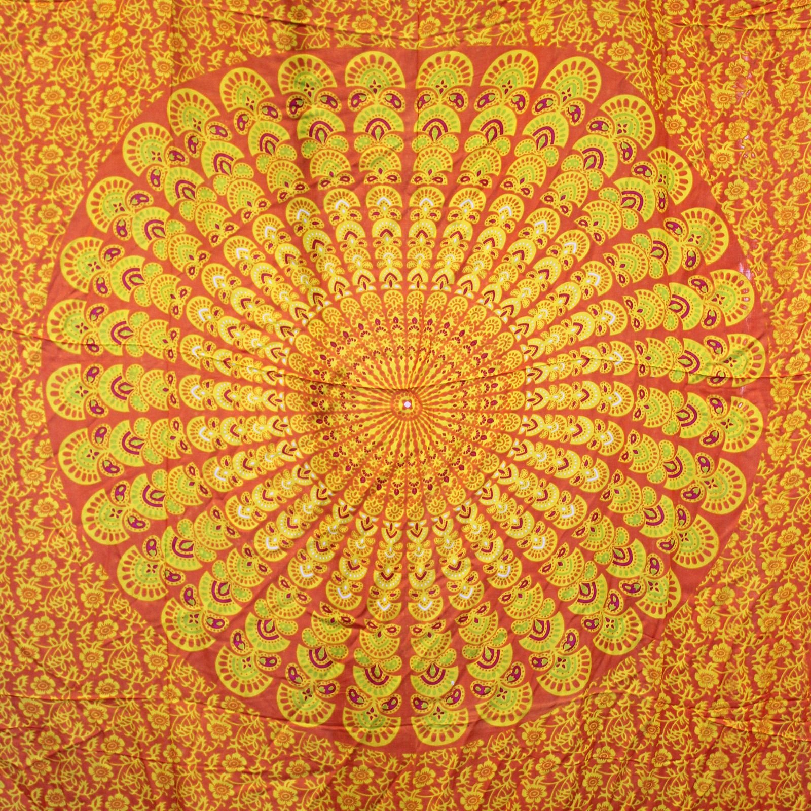 sunlit beach sarong lime orange mandala Sunlit Beach Sarong Lime Orange Mandala - Image 3