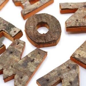Rustic Natural Bark Decorative Letter B